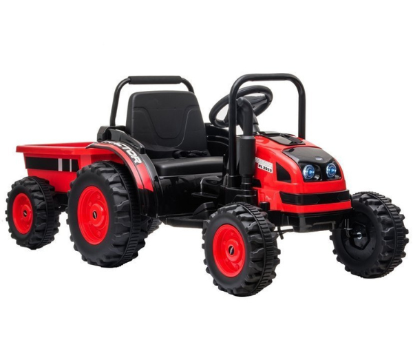Laste elektriline traktor HL388 haagisega 2X45W, punane