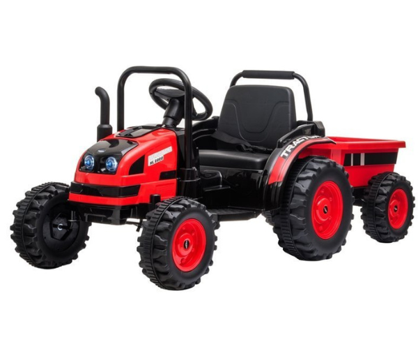 Laste elektriline traktor HL388 haagisega 2X45W, punane
