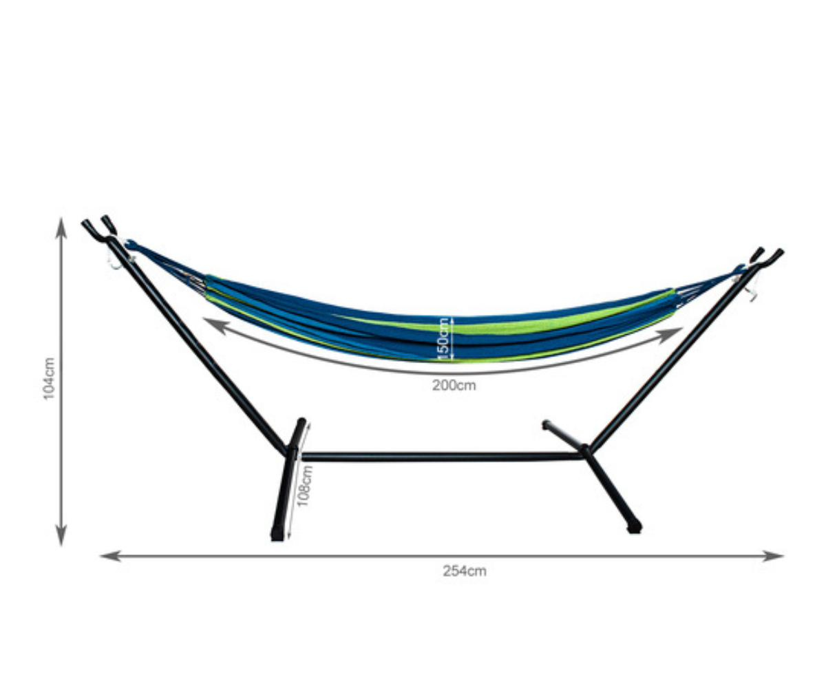 Kahe inimese aiavõrkkiik GARDLOV 200x150cm 150kg triibuline 3