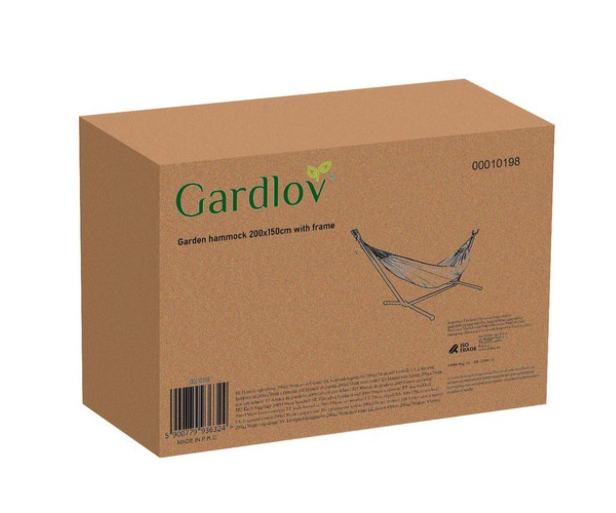 Kahe inimese aiavõrkkiik GARDLOV 200x150cm 150kg triibuline 4