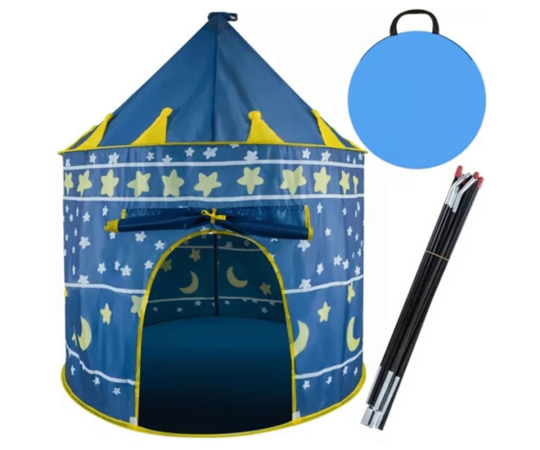 Sinine mängutelk loss kujuga laste mängimiseks toas ja aias
