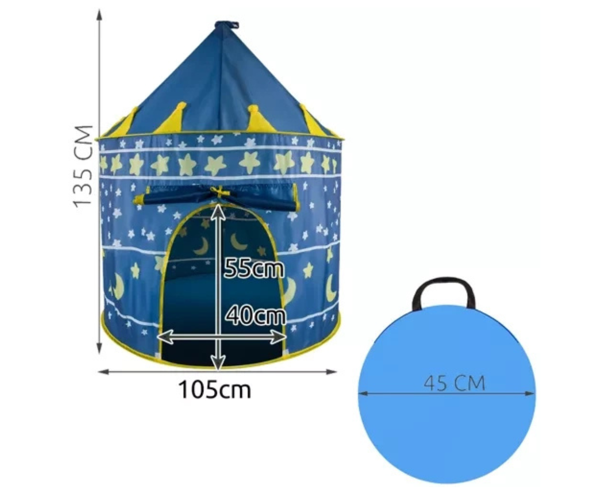 Kokkupandav sinine mängutelk loss sangaga hoiukotis