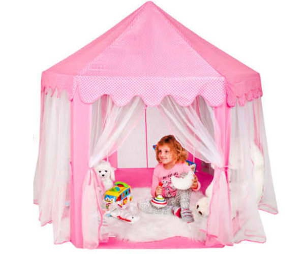 Laste roosa mängutelk-paviljon, 135 x 140 cm