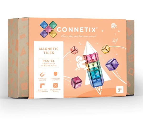 Connetix magnetklotsid 40-osaline Pastel Square Pack (Laiendus)