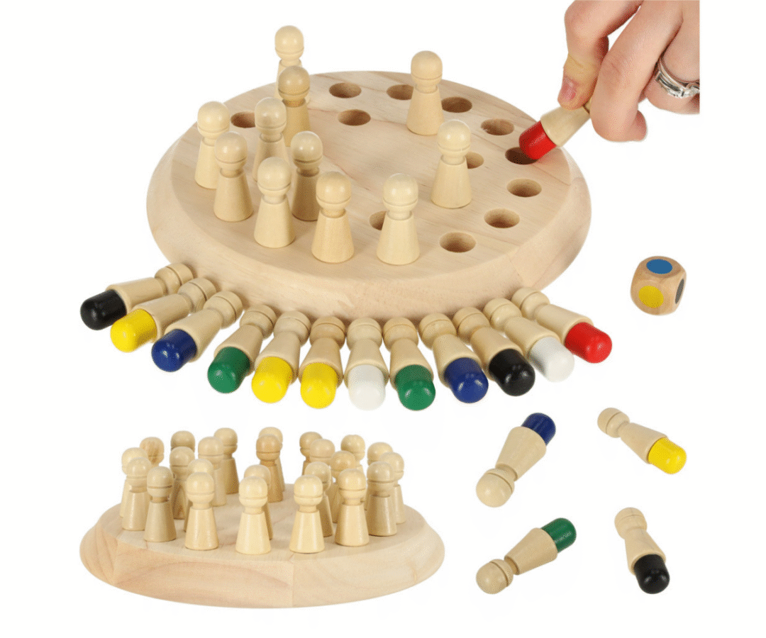 Puidust mälumäng värvidega Memory Puzzle