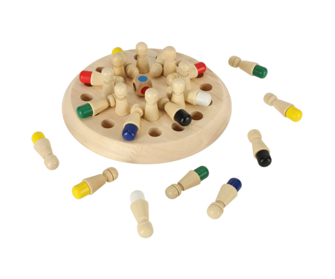 Puidust mälumäng värvidega Memory Puzzle