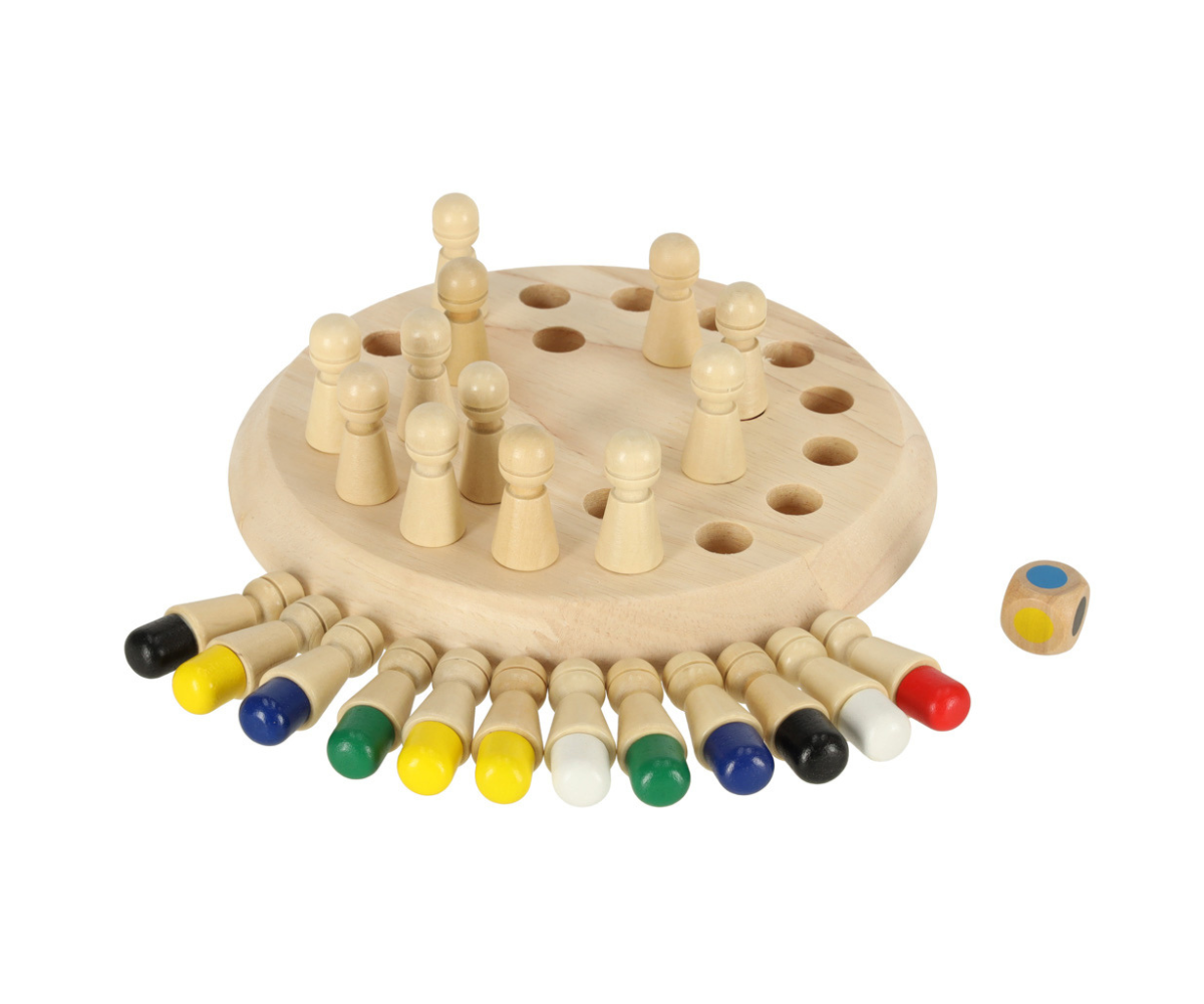 Puidust mälumäng värvidega Memory Puzzle