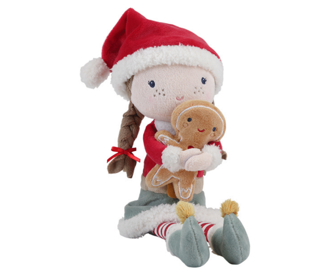 Little Dutch jõulunukk Rosa 35 cm punase mütsi ja piparkoogihoidjaga