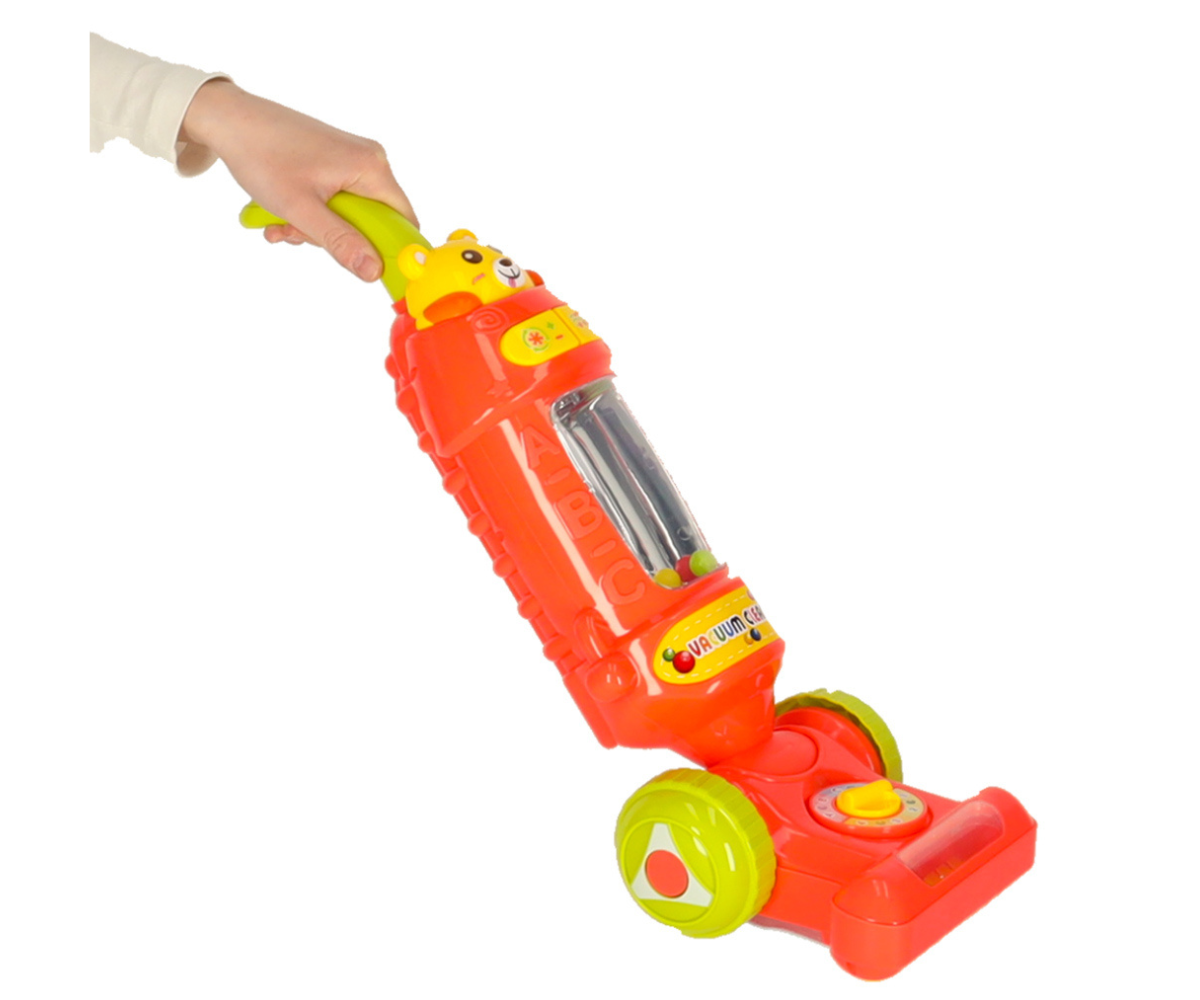 Laste tolmuimeja värviliste keerlevate pallikestega, mis imiteerivad päris tolmu imemist.