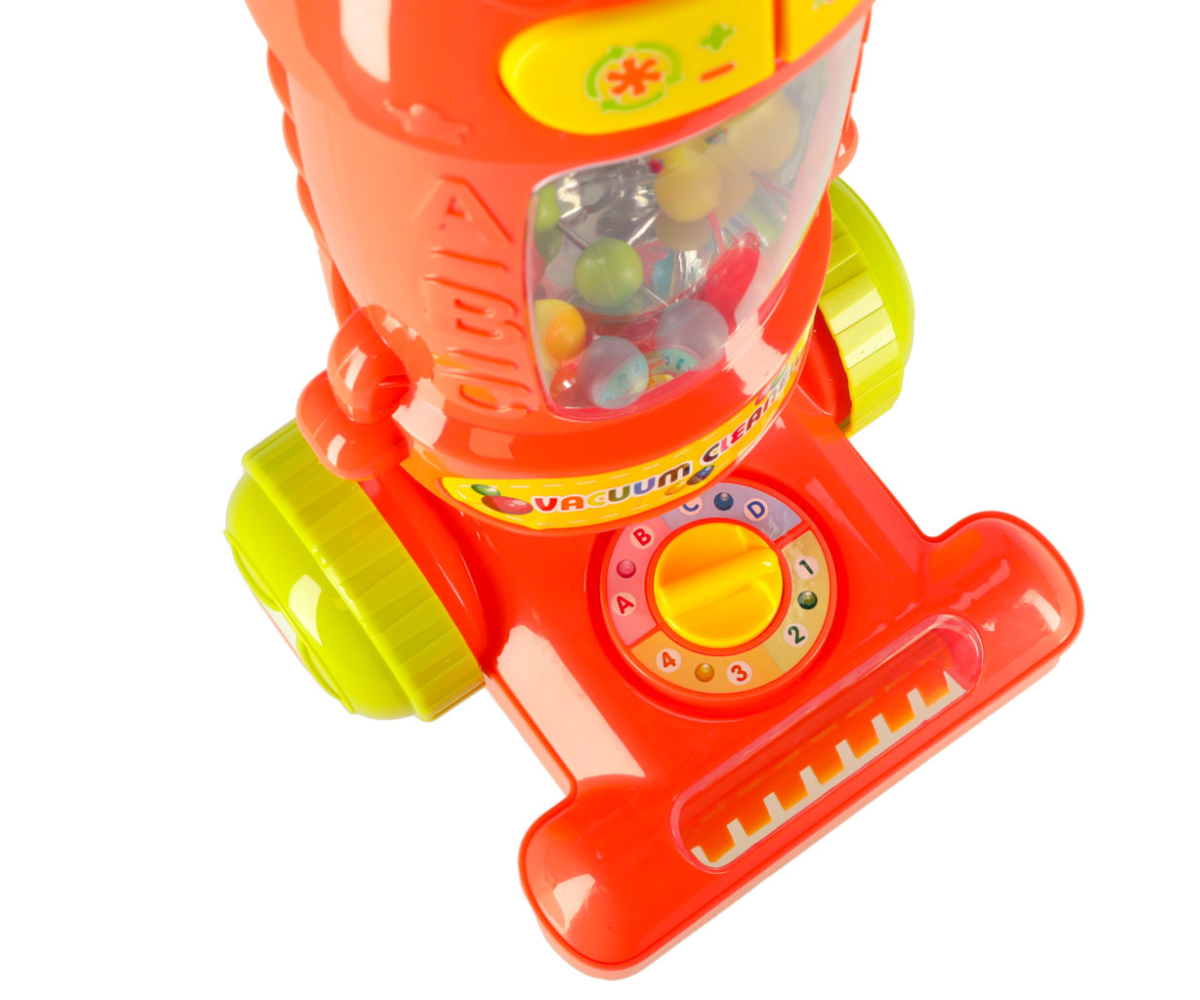 Laste tolmuimeja värviliste keerlevate pallikestega, mis imiteerivad päris tolmu imemist.