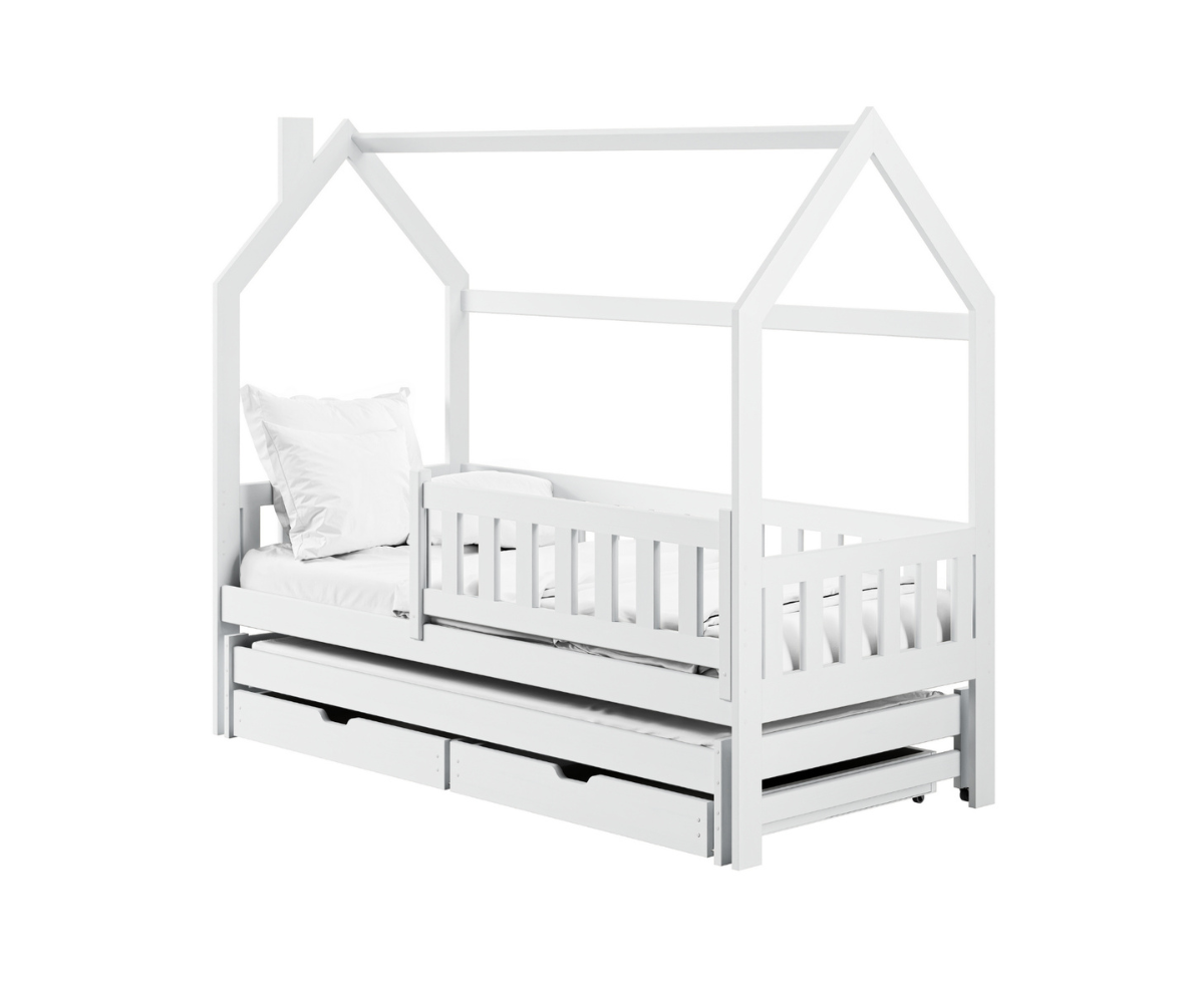 Kahekohaline majavoodi sahtlitega Monkey 80x160cm valge