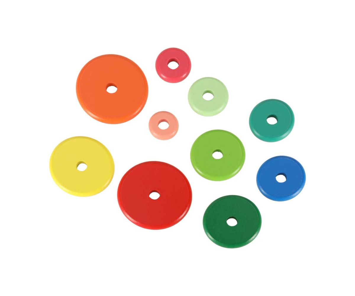 Puidust värviline kolmekohaline ladumistorn Hanoi torn (1+)