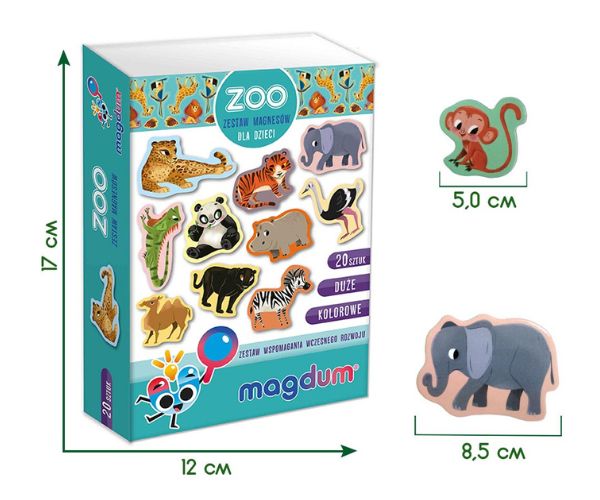 Magnetikomplekt 20-osaline, Zoo loomaaia loomad