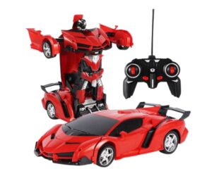 Multifunktsionaalne Transformer robot-auto puldiga, punane