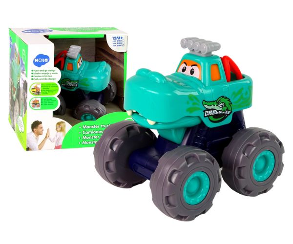 Vahva "Vajuta ja sõida" mänguauto väikelapsele, Monster Truck