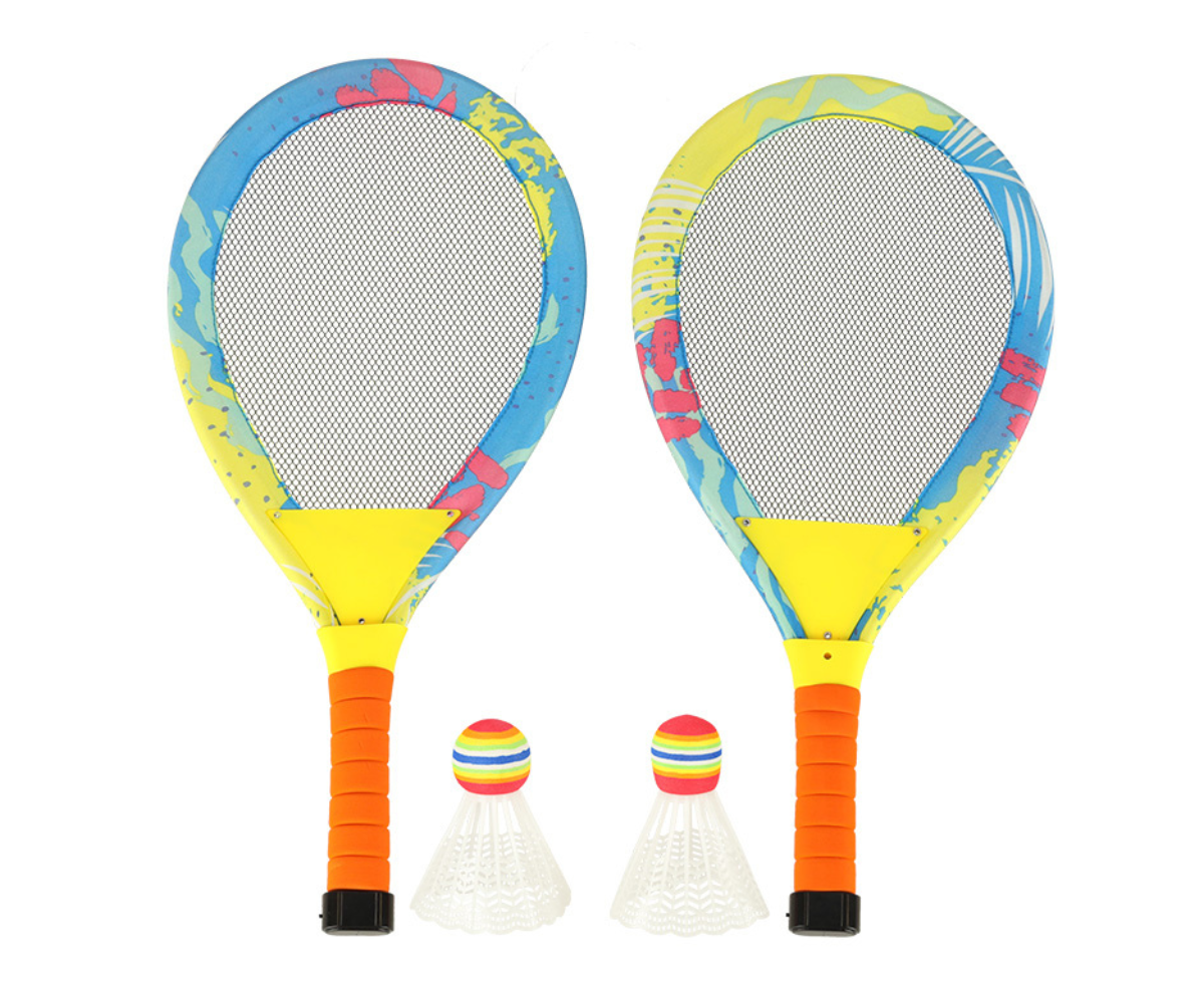 LED sulgpallireketite komplekt lastele – 2 reketit + 2 sulgpalli