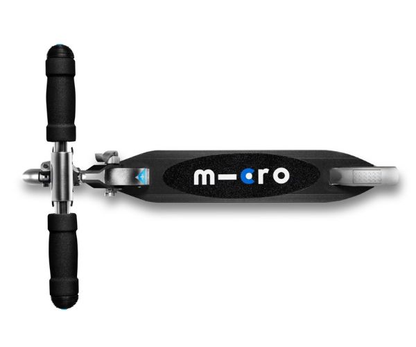 Laste tõukeratas Micro Sprite LED (must), lastele 5-12 aastat