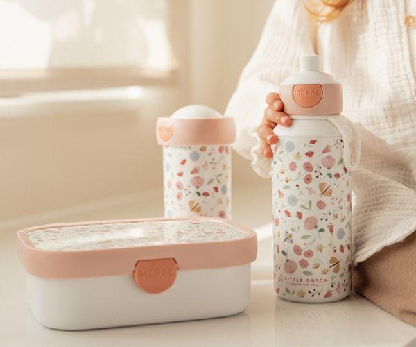 Laste joogipudel pop-up Flowers and Butterflies 400 ml, Little Dutch