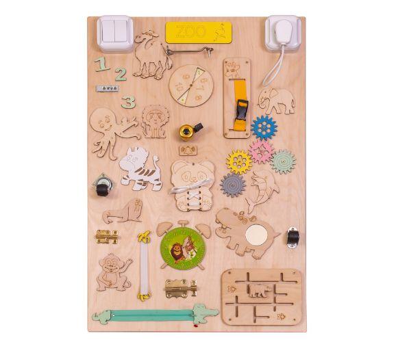 Tegelustahvel lastele, kahepoolne, Loomaaia loomad