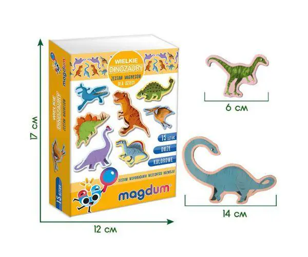 Magnetikomplekt 15-osaline, Dinosaurused
