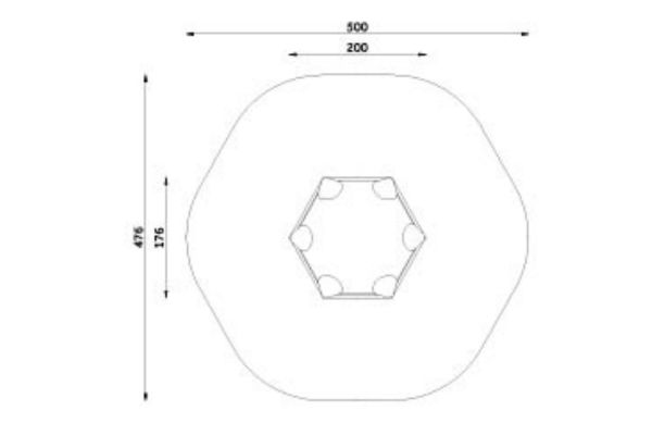 Avalik liivakast Hexagon 176 x 200 cm, PS-006