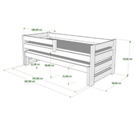 Kahekohaline lastevoodi 'Pawelek Duo' 90x200