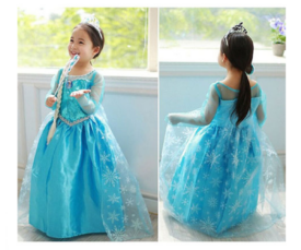 Laste Elsa sinine kostüüm, 120cm