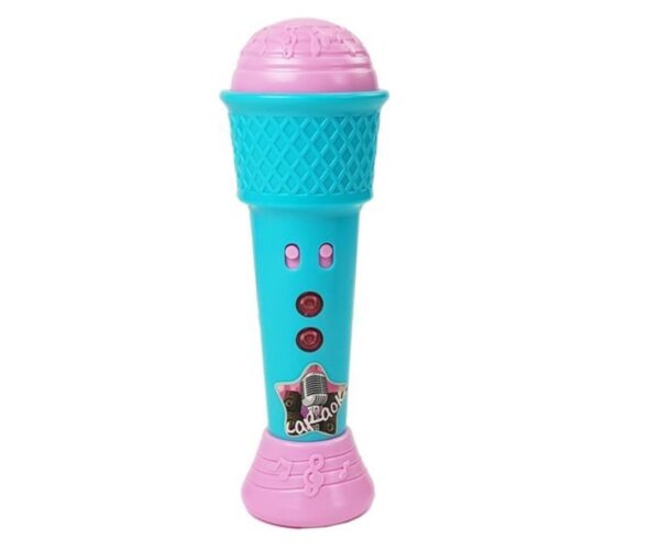 Laste lõbus mikrofon tuledega, roosa-sinine