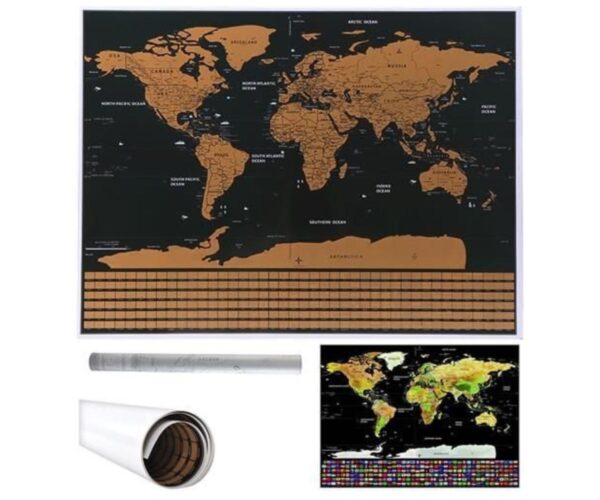 Kraabitav maailmakaart lippudega 82x59cm