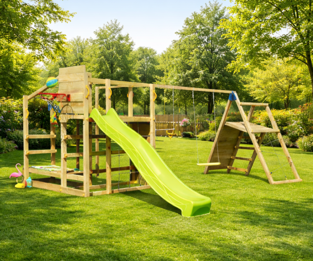 Mänguväljak Crossfit + ronimismoodul Challenger (naturaalne) kiigeistmetaga