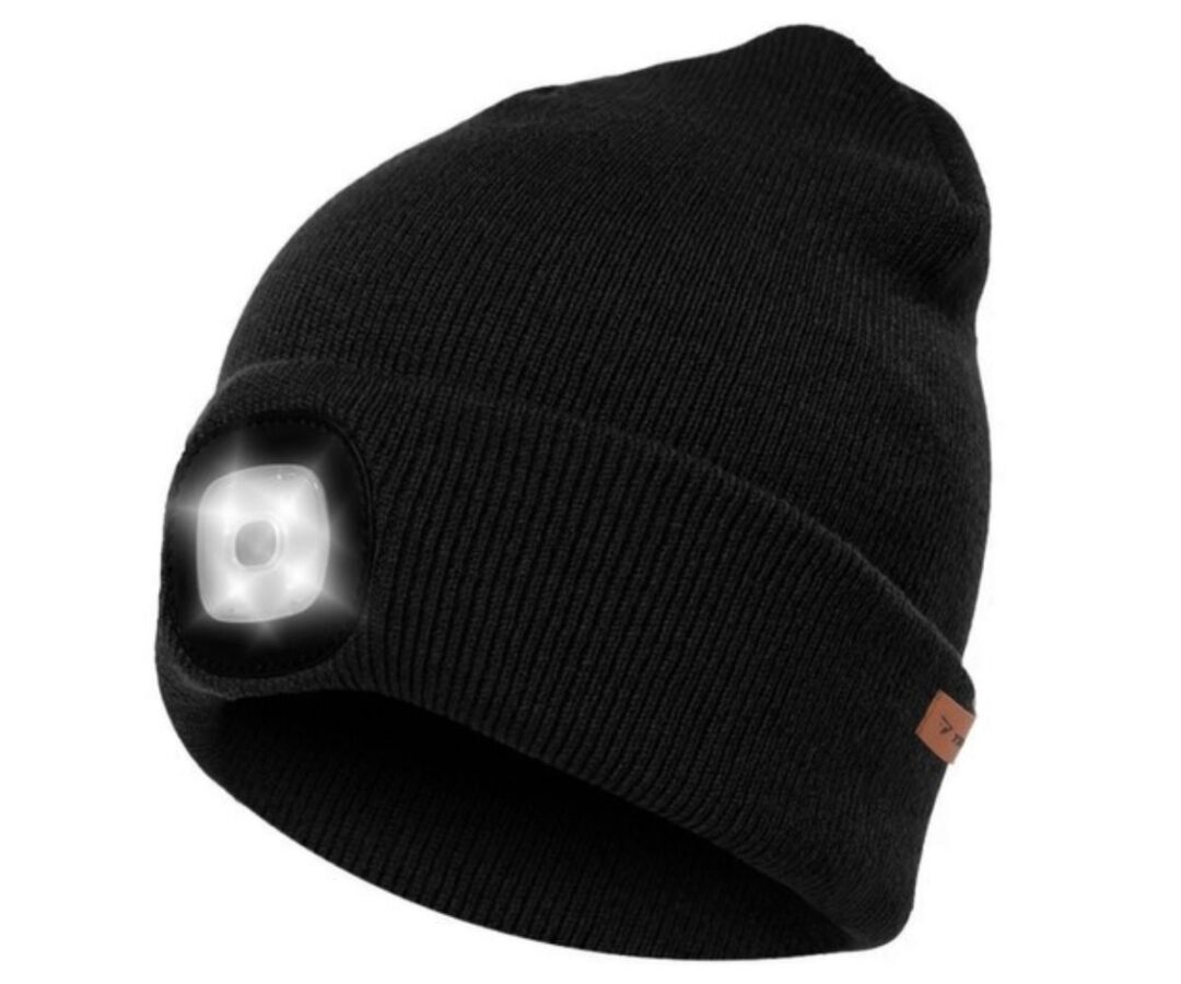Müts LED-valgusega, must