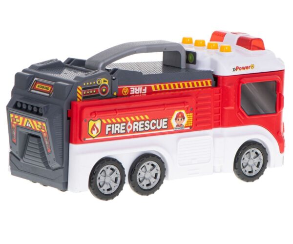 Transporter tuletõrjeauto helidega + 3 operatiivsõidukit