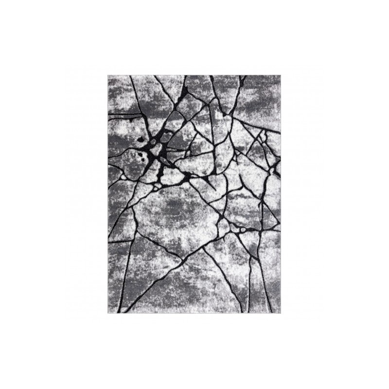 Modernne Vaip COZY 8873 Cracks, Cracked betoon - struktuurne kahetasandiline fliis dark hall