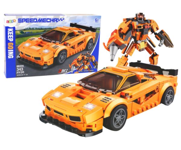 Ehitusklotsid (LEGO-tüüpi) oranž auto-transformer (343 osa)