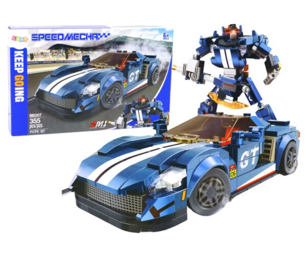 Ehitusklotsid (LEGO-tüüpi) sinine auto-transformer (355 osa)