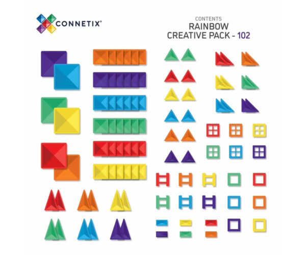 HITT! Connetix magnetklotsid 102-osaline Rainbow Creative (Starter)