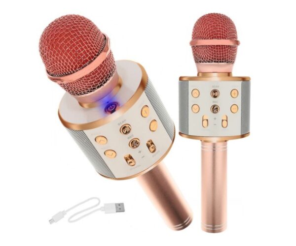 Juhtmevaba mikrofon bluetoothiga ja kõlariga Rose Gold