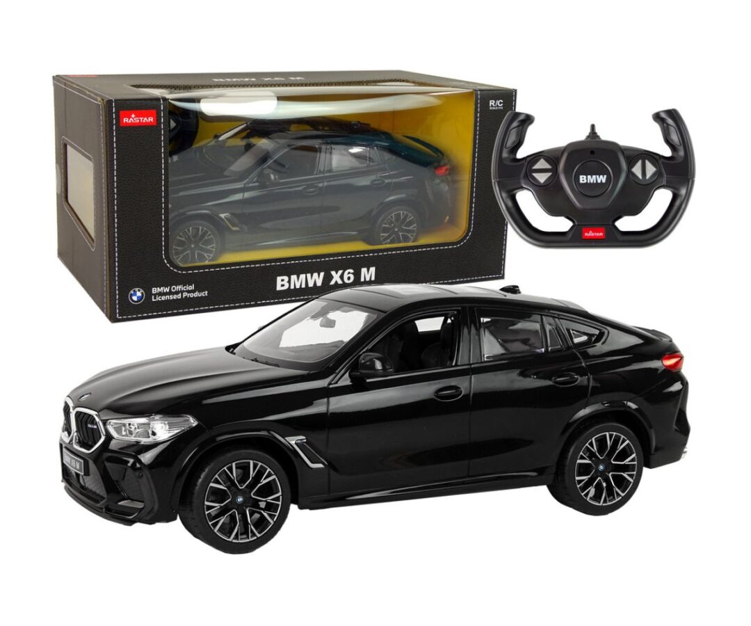 Puldiga mänguauto BMW X6 35cm - must