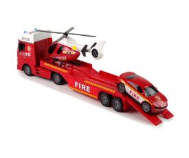 Tuletõrje helikopter ja auto treileril City Fire, valgus- ja heliefektidega