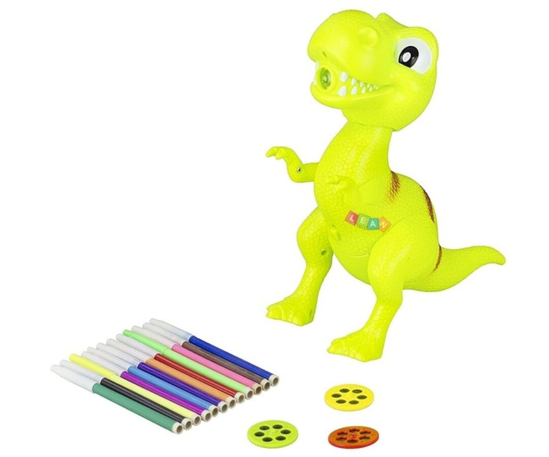 Laste joonistusprojektoröölamp Dinosaurus + 12 vildikat ja 3 pildiketast