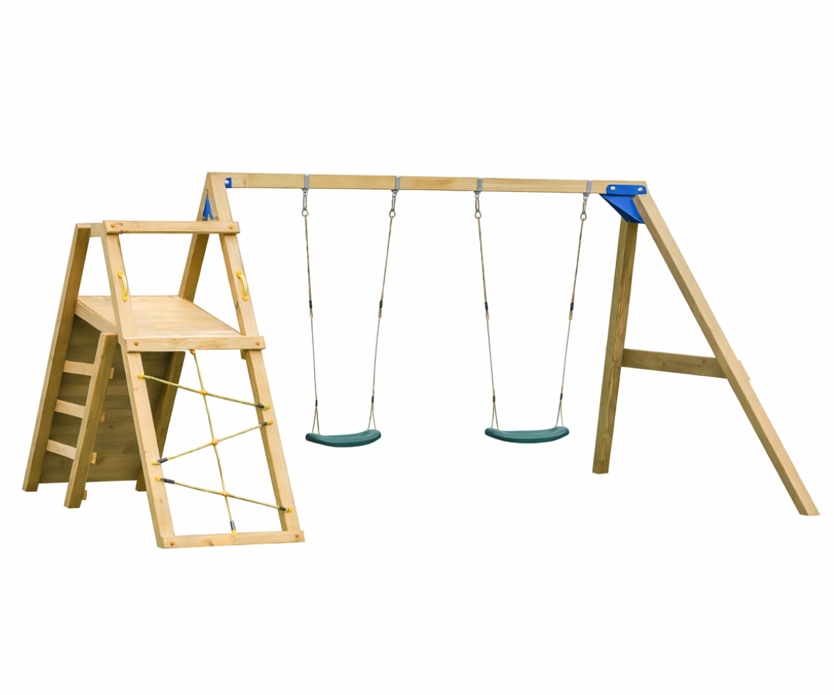 Mänguväljak Challenger + kiigemoodul Swing 270cm (naturaalne) kiigeistmetega