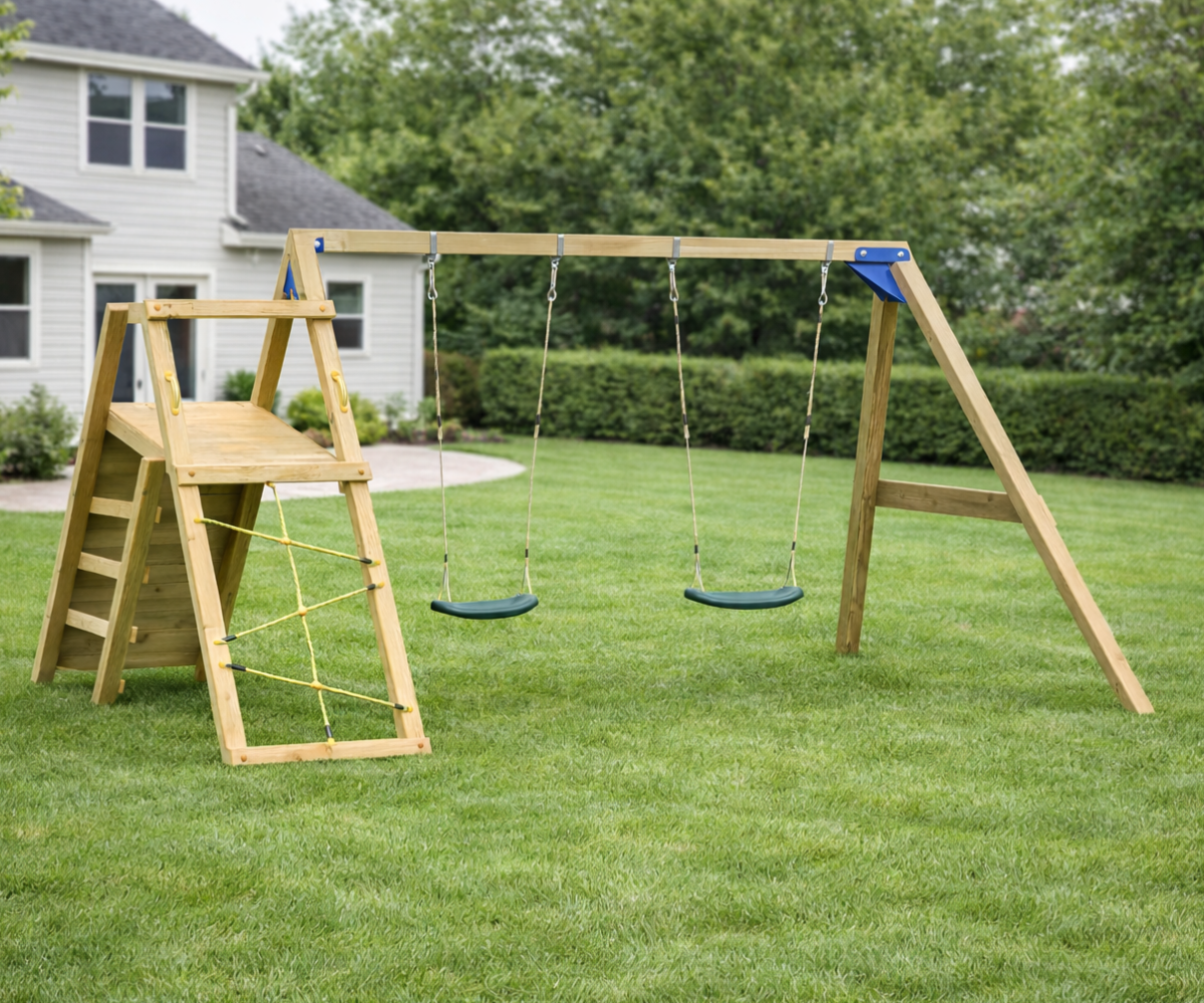 Mänguväljak Challenger + kiigemoodul Swing 270cm (naturaalne) koduhoovis