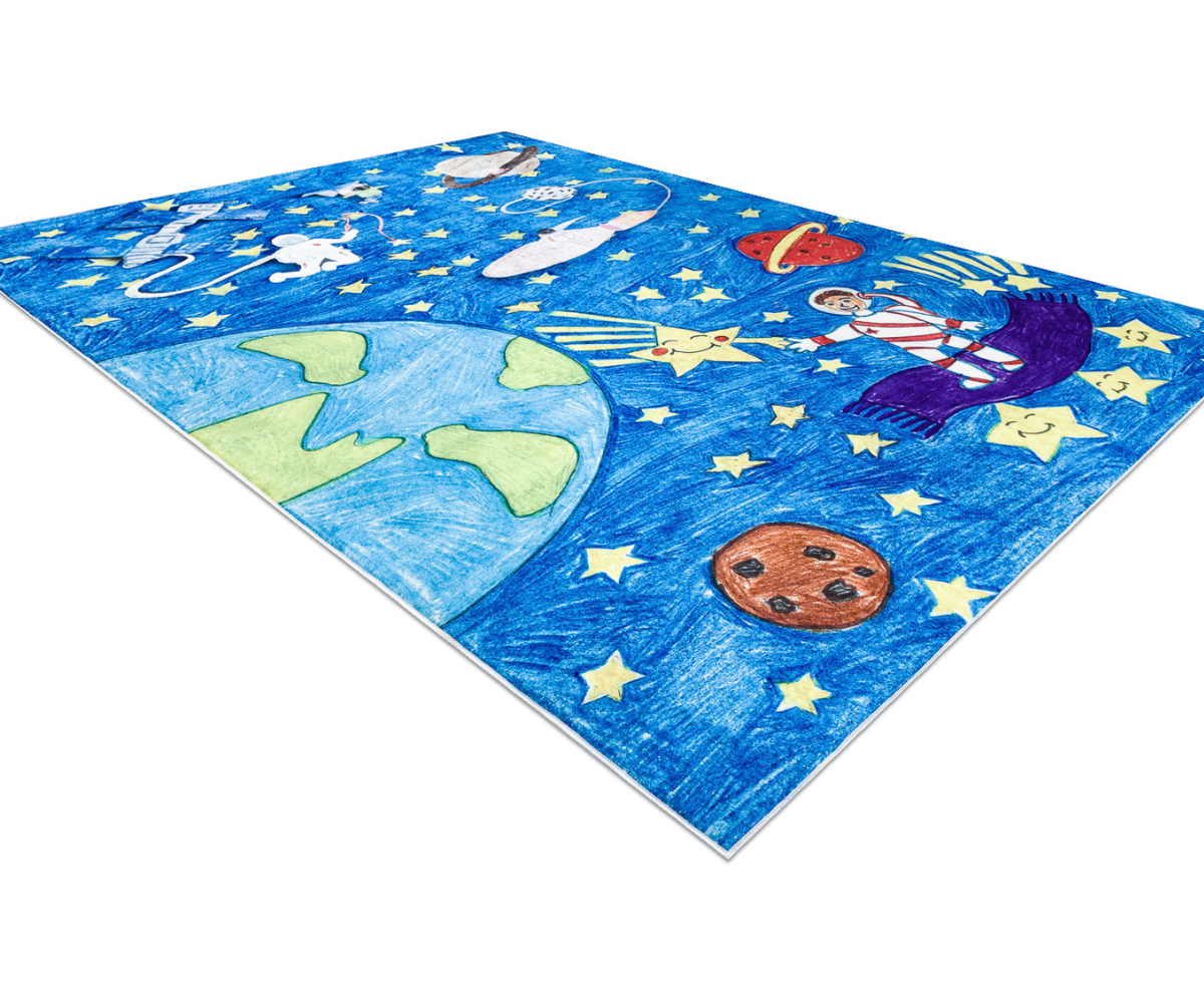 Pehme lastetoa vaip BAMBINO 2265 Kosmos ja rakett, libisemiskindel 3