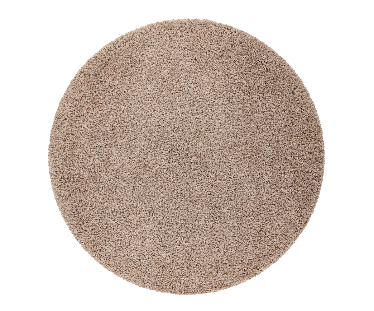 Pehme pikakarvaga vaip SOFFI ümmargune Shaggy 5cm beež 1