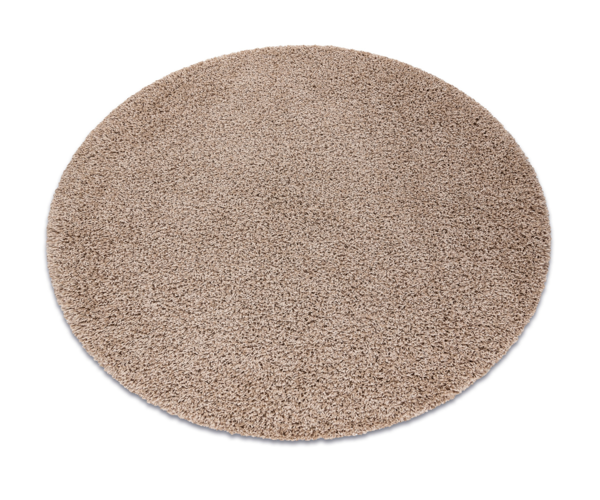 Pehme pikakarvaga vaip SOFFI ümmargune Shaggy 5cm beež 2