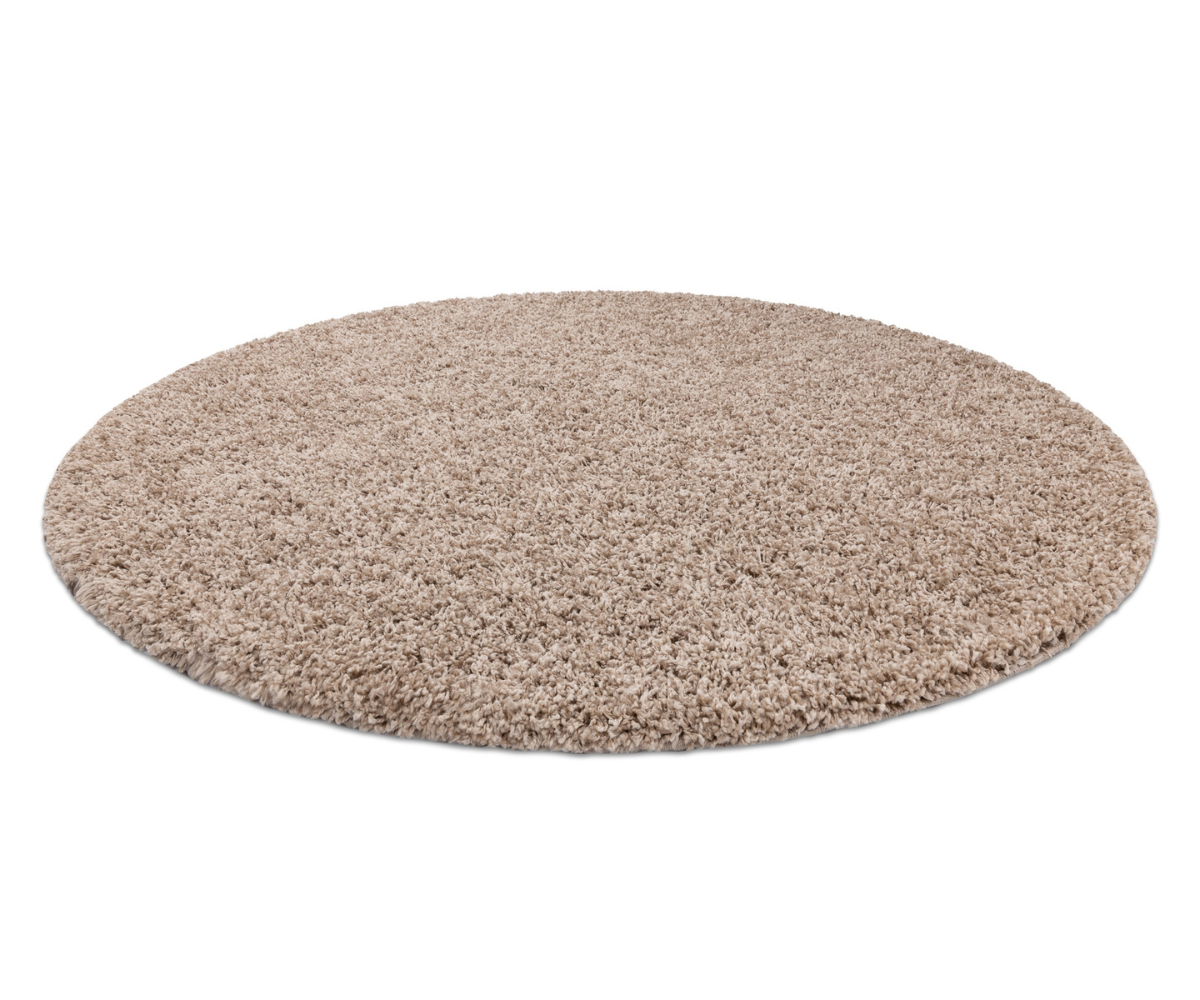 Pehme pikakarvaga vaip SOFFI ümmargune Shaggy 5cm beež 3