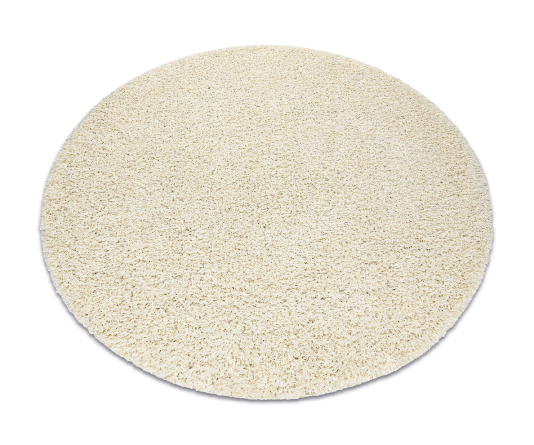 Pehme pikakarvaga vaip SOFFI ümmargune Shaggy 5cm kreemjas