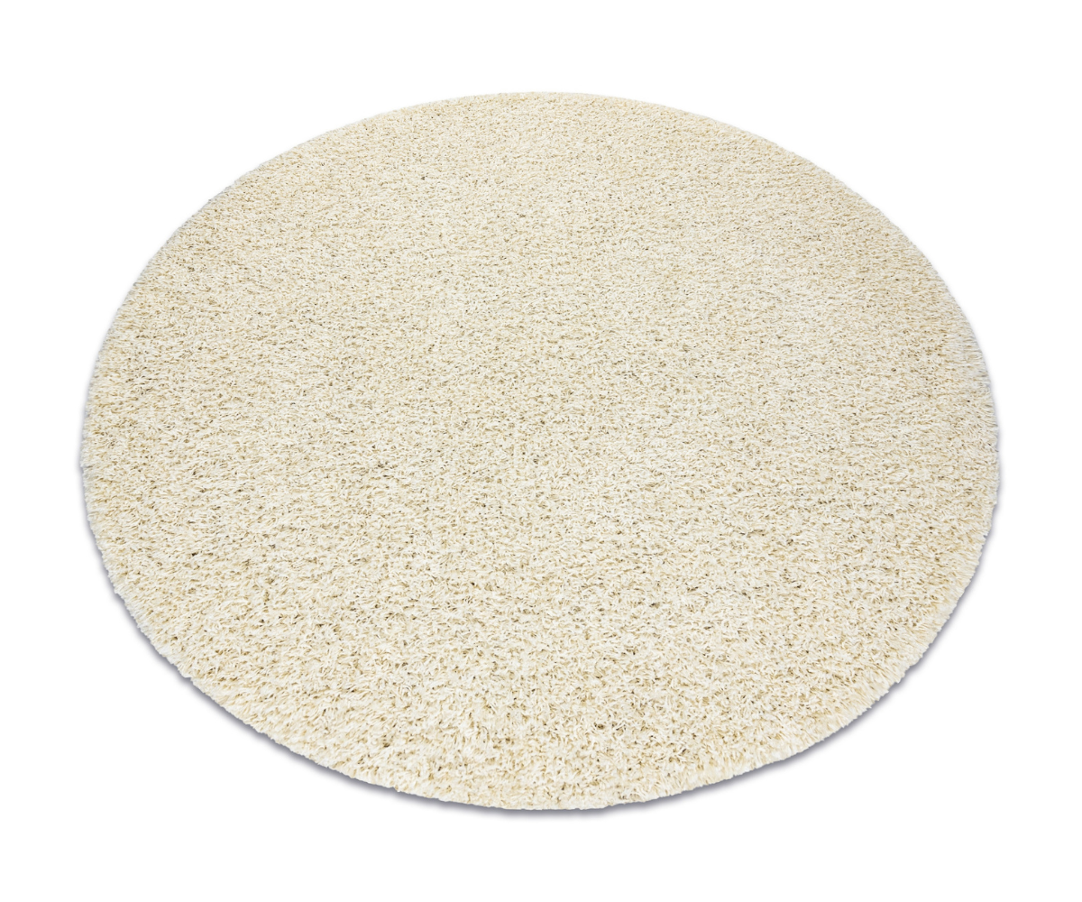 Pehme pikakarvaga vaip SOFFI ümmargune Shaggy 5cm kreemjas 1