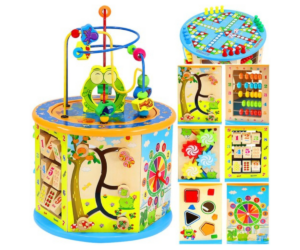 Puidust tegevuskuubik originaalpakendis