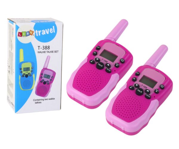 Raadiosaatjad walkie-talkie T-388 lastele, raadius 3km, roosa